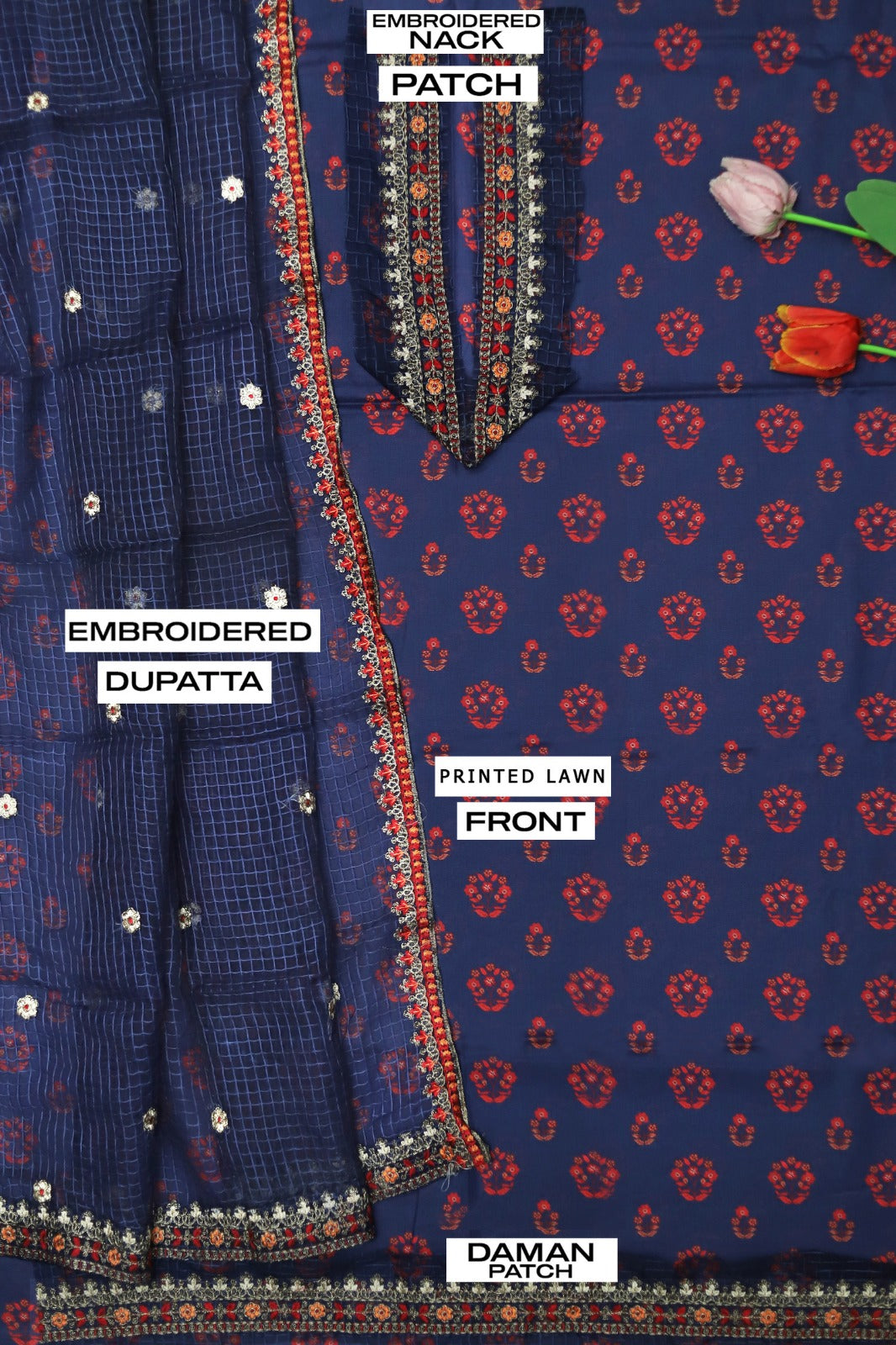 3 PIECE - EMBROIDERED LAWN