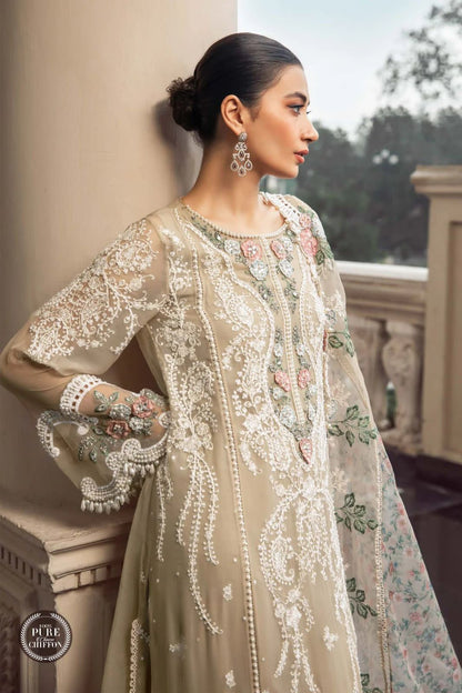 3 PIECE - EMBROIDERED CHIFFON