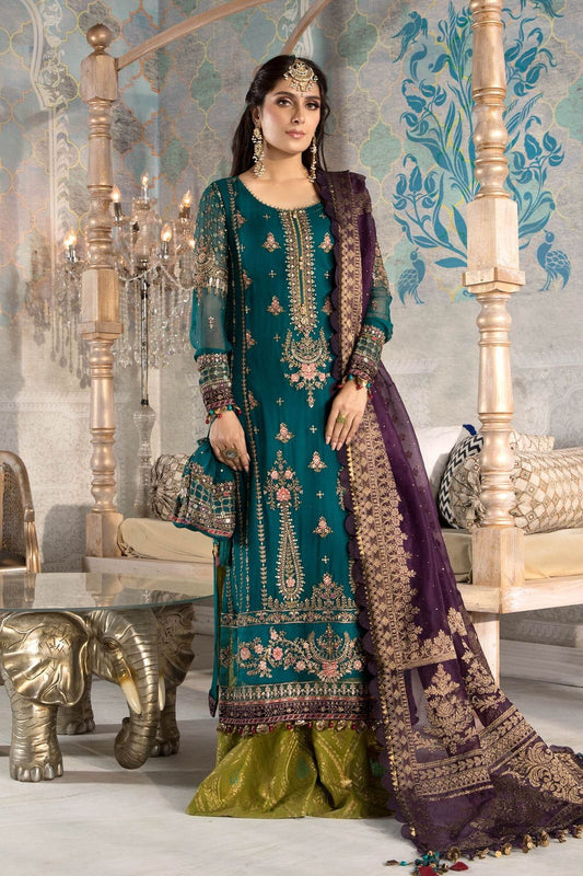 3 PIECE - EMBROIDERED CHIFFON