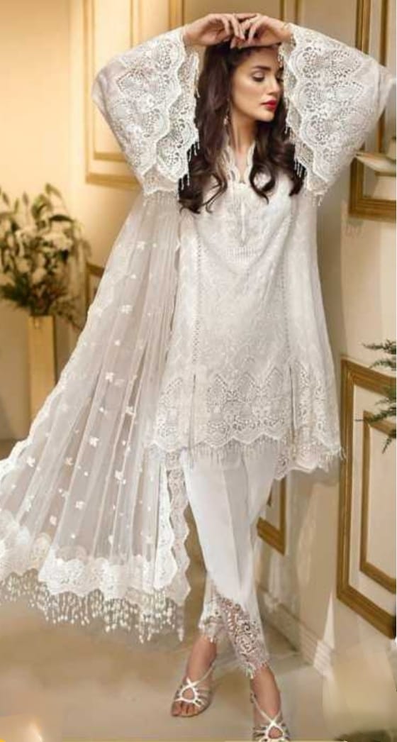 3 PIECE - EMBRODERED CHIFFON